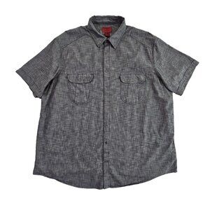 The Foundry Short Sleeve Shirt Men's 3XL Black Button Pockets Workwear EUC LN